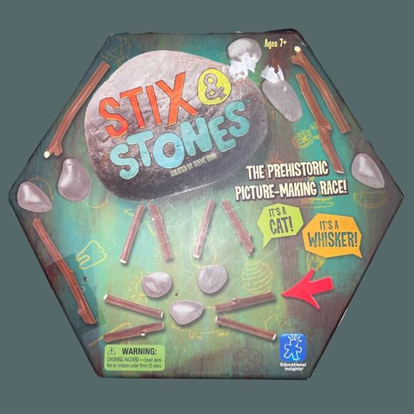 Stix & Stones Game 2010 Prehistoric Picture Drawing -Educational FUN - Picture 1 of 4